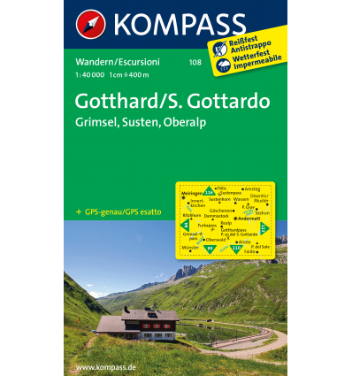 S. Gottardo, Grimsel, Susten 1:40.000