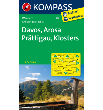 Davos, Arosa, Prättigau, Klosters 1:40.000