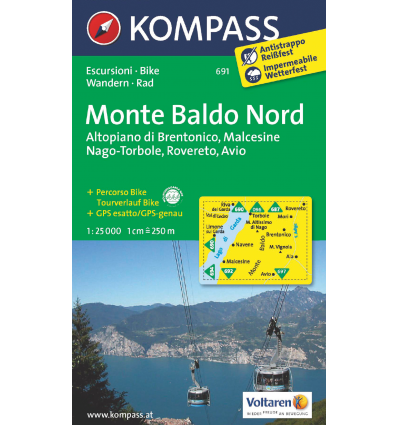 Monte Baldo Nord, Altopiano di Brentonico, Malcesine, Nago 1:25.000