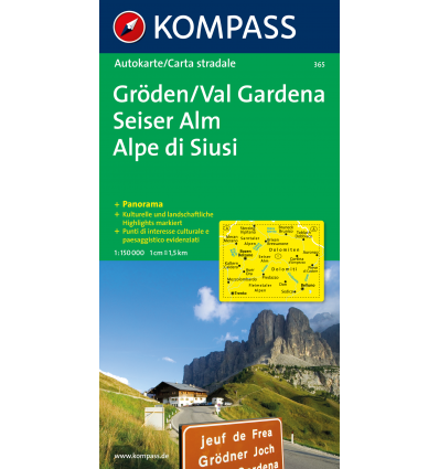 Val Gardena, Alpe di Siusi 1:150.000