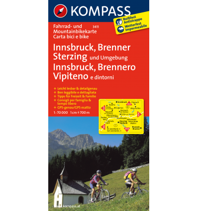 Innsbruck, Brennero, Vipiteno e dintorni 1:70.000