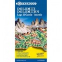 Dolomiten - Gardasee - Venezia, Straßen- und Panoramakarte 1:200.000