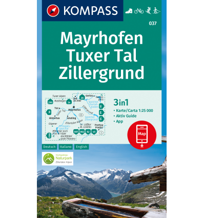 Mayrhofen, Tuxer Tal, Zillergrund 1:25.000