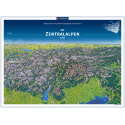 Le Alpi centrali carta panoramica in rotolo 75x55
