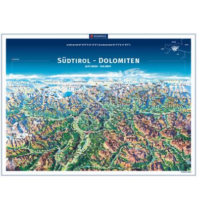 Alto Adige Dolomiti carta panoramica in rotolo 75x55cm