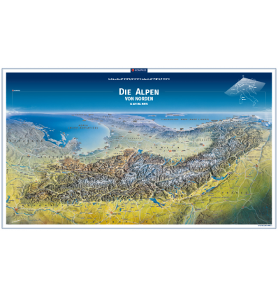 Die Alpen von Norden Panoramaposter in der Rolle 100x59cm
