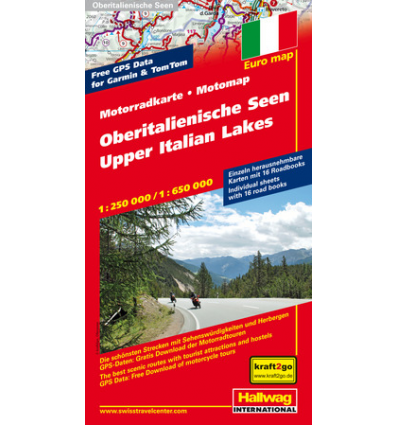 Carta motociclistica Laghi del Nord Italia 1:250.000/1:650.000