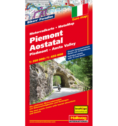 Motorradkarte Piemont Aostatal 1:250.000/1:650.000