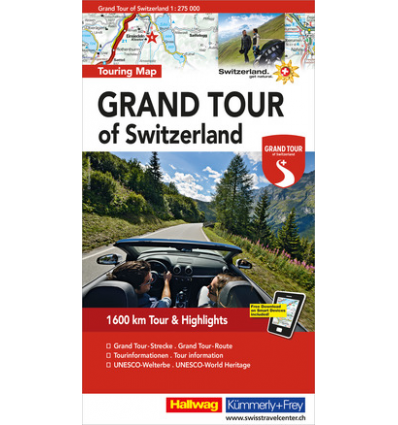 Grand Tour of Switzerland Touring Map 1:275.000