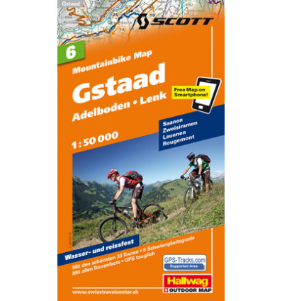 Mountainbike Map Gstaad, Adelboden, Lenk Nr. 6 1.50.000