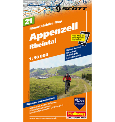 Mountainbike Map Appenzell Rheintal Nr. 21 1:50.000
