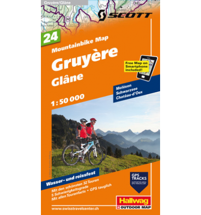 Mountainbike Map Gruyere Glane Nr. 24 1:50.000