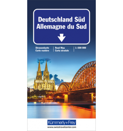 Straßenkarte Deutschland Süd 1:500 000