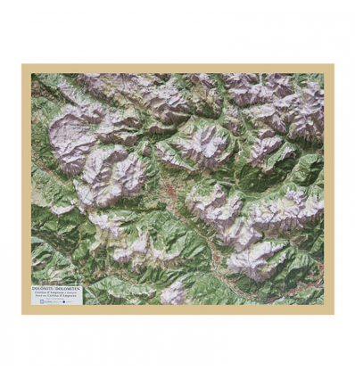Reliefkarte mit Holzrahmen Cortina d'Ampezzo