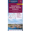 Ostseeküste, Rostock, Wismar, Schwerin carta in lingua tedesca