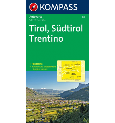 Tirolo, Alto Adige, Trentino 1:250.000