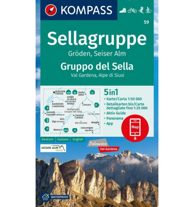 Sellagruppe, Gröden, Seiser Alm 1:50.000