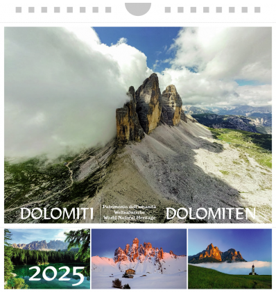 Postkartenkalender Dolomiten, querforma DREI ZINNEN 2025