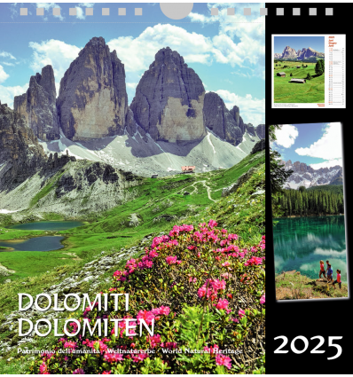 Postkartenkalender Dolomiten, hochformat DREI ZINNEN 2025