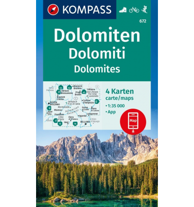 Dolomiti 1:35.000 - set di 4 cartine
