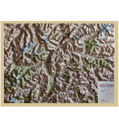 Carta in rilievo Prov. di Bolzano con cornice