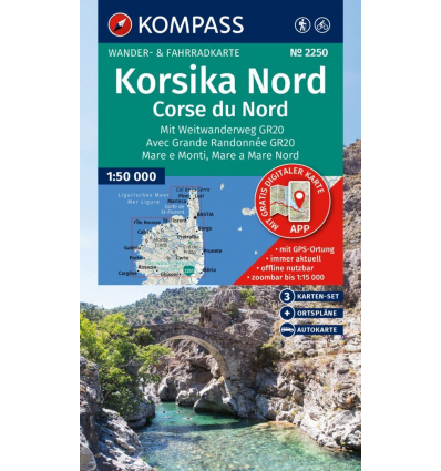 Korsika Nord 1:50.000, SET aus 3 Karten